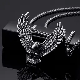 rgulus Pendant For Men | Men chains | Boys Chain Locket | Eagle Locket Rhodium Alloy Pendant image 3