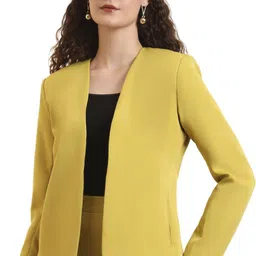 brinns Women Solid Single Breasted Formal Blazer image 1