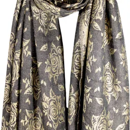 glimmerx Printed Viscose Women Black Stole, Stole, Faux Turtleneck Neck Cover-picture-17