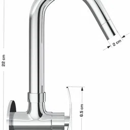 gloxy by gloxy Deck Mounted Brass Kitchen Sink Mixer Tap with Swivel Spout and Connection Faucet Set image 2