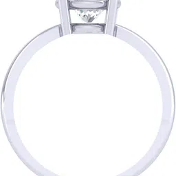 clara Round Brilliant Diamond Cut Zirconia Solitaire Sterling Silver Cubic Zirconia 18K White Gold Plated Ring image 3