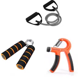 3|Hand Gripper/2 Gripper/Single Toning Tube|Body Stretching andFitness Equipment Fitness Accessory Kit Kit-image-11