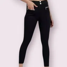 empracee Women Comfort Fit Black Cotton Blend Trousers-picture-32