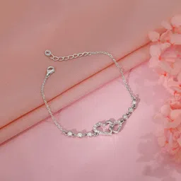 giva Sterling Silver Zircon Rhodium Bracelet-picture-12