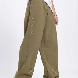 glitchez Men Relaxed Brown Polycotton Trousers image 3