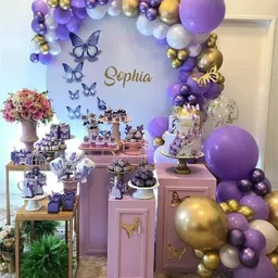 r g accessories Solid Metallic Purple Confetti balloon Combo kit 54 pcs-A Balloon image 4