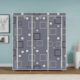 cgul 8 Shelf Foldable Collapsible Wardrobe Storage Organizer Almirah Cloth Rack PVC Collapsible Wardrobe image 3