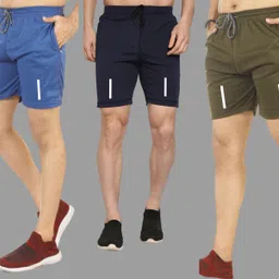 farsh Pack of 3 Solid Men Multicolor Regular Shorts-picture-19