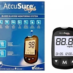accusure Simple Glucometer With 25 Strips Glucometer image 5