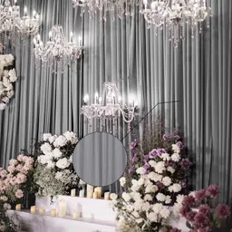 Cam cart Grey Backdrop Curtain Wedding Background Drapes (2 Panels 4x10ft) Reflector image 3