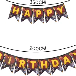 festylo Astronaut Space Theme Happy Birthday Banner for Kids, Boys Birthday Decoration, Rocket & Planet Party Backdrop FYHB-118-BNR image 3