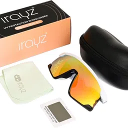 irayz Mirrored, Polarized, UV Protection Sports, Over-sized, Shield Sunglasses (Free Size) image 3