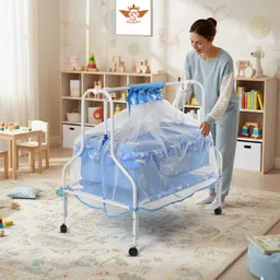 steeloart Baby Cradle Mattress Design More Space Mosquito Protection Net All Wheel Lock-picture-43