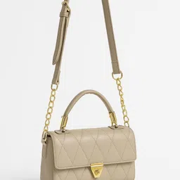 five traders Beige Women Sling Bag Quilted Sling Bag for Women-picture-14