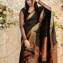 bhagavati Self Design Mekhela Chador Polyester Saree image 2
