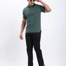 indian terrain Men Regular Fit Black Cotton Blend Trousers image 4