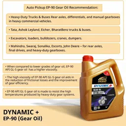 auto pickup Pack Of 5L High Performance Dynamic+ EP-90 API GL-5 Heavy-Duty Gear Oil image 4
