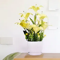 royaloak Nine Heads Lily Flowers - Yellow - 18 Inches-picture-38