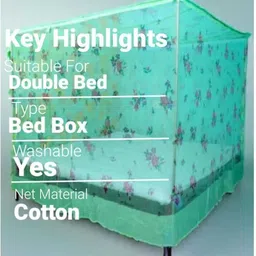 asiff enterorise Queen size bed box (size 6x7)COTTON NET Cotton Washable Adults Mosquito Net image 5