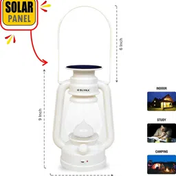 slyka LED Rechargeable Hanging Solar Lantern White Plastic Table Lantern image 3
