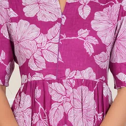 priyagani garments Printed Pure Cotton Stitched Flared/A-line Gown image 4