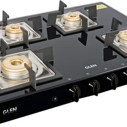 4 Burner Glass Black Cooktop 1048 SQ BL Forged Brass Burners Auto Ignition Glass Automatic Gas Stove-image-75