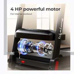 lifelong FitPro Treadmill for Home | 4 HP Peak Motor | Foldable & Hydraulic Folding Treadmill image 3