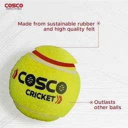 cosco Cricket Tennis Ball (Pack of 3) Cricket Tennis Ball image 4