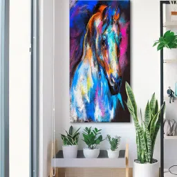 999store Colourful Horse Face Modern Canvas Art Print image 1
