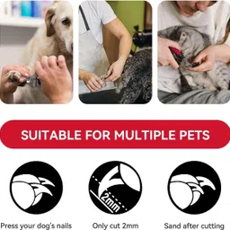 youhavedeal 3-in-1 Dog Grooming Kit | Nail Clipper, Nail Filler & Bath Brush Set for Dogs Grooming Gloves for Dog image 5