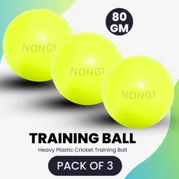 Heavy Plastic Ball Yellow Non Toxic (Pack of 3 | 80gm Per Ball) Cricket Training Ball-image-7