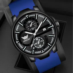 abrexo Chronograph Look Date Working Black Dial Blue Silicone Strap Watch For Boys Analog Watch - For Men Abx4025 BK BL SLN ST-picture-22