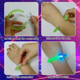 ludaly LED Light Up Bracelets Glow Flashing WristbandsParty Glow Ornament image 2