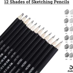 kinzilla 12 Set Professional Drawing Art Sketch Graphite Pencils (Pack Of 1 (12 Pencils) Pencil image 2