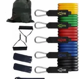 Resistance Bands 11pcs Set Tubes for Fitness Home Gym Exercise Workout104-H78 Resistance Tube-image-2