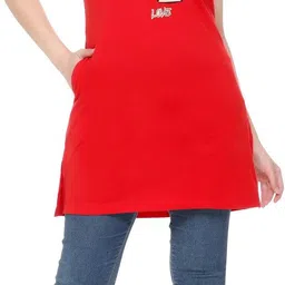 plush Women Graphic Print Round Neck Cotton Blend Red T-Shirt image 5