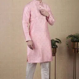 koshin Men Jacquard Kurta Pyjama Set image 3