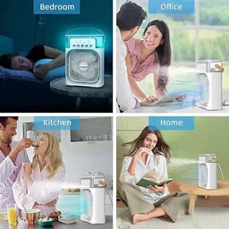 Rhobos Portable Mini Air Cooler for Home | USB Powered 1500mah Rechargeable Battery Fan USB Air Cooler image 3