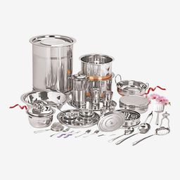 tannu craft Pack of 101 Stainless Steel Wedding Dinner Set Stainless Steel Solid Premium 101 Pc Wedding Dinner Set Dinner Set-picture-25