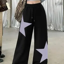 lugrantha Women Printed Black Track Pants image 4