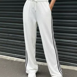 dockstreet Women Solid White Track Pants image 4