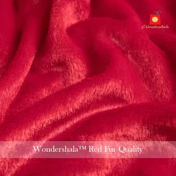 wondershala Home decor Red Fur cushion Rectangle cushion for bedroom Sofa Microfibre Solid Cushion Pack of 2 image 2