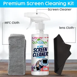 QUICLEAN Screen & Lens Cleaner 500 ml with Microfiber Cloth for Computers, Laptops, Gaming, Mobiles image 2