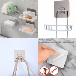 prievado 8Pcs Adhesive Rack Hanger Hooks, Wall Hooks for Bathroom Kitchen Office Hook 1 image 3