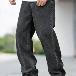 white leapard Men Relaxed Fit Mid Rise Grey Jeans image 3