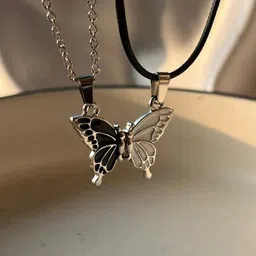 zebisco Butterfly Magnetic Necklace Locket Pendant for Women and Girls Stainless Steel Pendant-picture-18