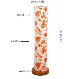 Mylo Multicolour Cotton Shade Column Floor Lamp With Wood Base By New Era image 5