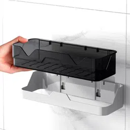 treovia Plastic Bathroom Shelf Organizer Without Drill Plastic Wall Shelf image 4