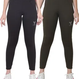 tykun Pack of 2 Women Solid Multicolor Track Pants-picture-13
