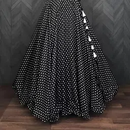 rivasha fashion Polka Print Stitched Lehenga & Crop Top image 4